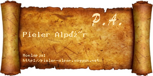 Pieler Alpár névjegykártya